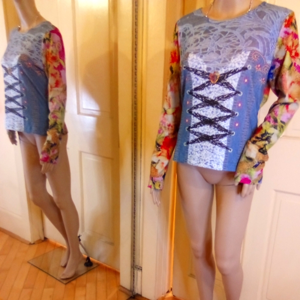 Merchant Flower Blouse SZ L (Multi color)